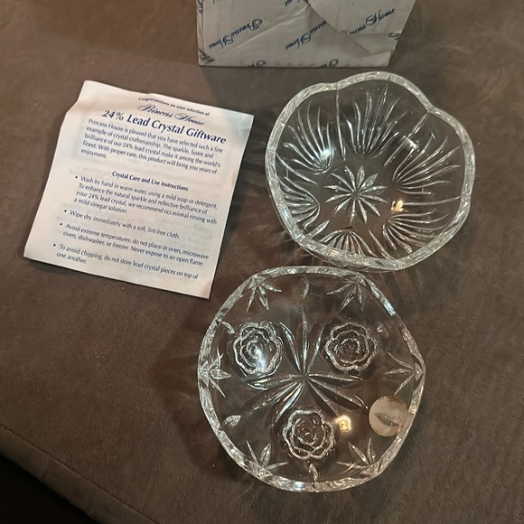 Princess House lead crystal Trinket Dish w/Lid 835 American Rose BNIB Germany - Picture 2 of 3